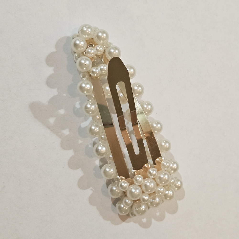 NWT Pearl Accent Hair Clip And Pin Set Wedding Feminine Preppy Avant Garde - Picture 5 of 11